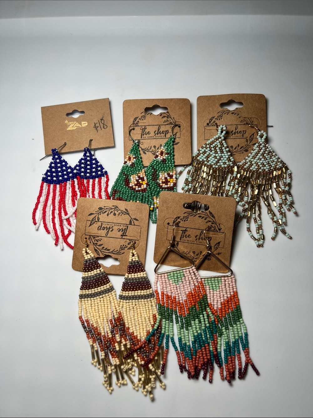 Bundle of 5- Assorted Beaded Earrings from Local Boutique